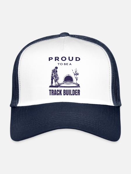 Fier constructeur de chenilles - Casquette trucker  - blanc/marine - Devant