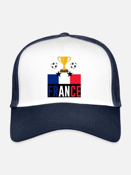 France - Casquette trucker  - blanc/marine - Devant