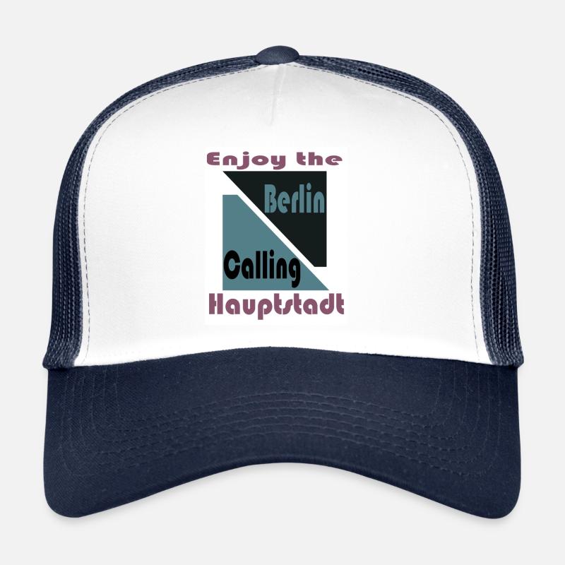 Berlin Calling - Enjoy the Hauptstadt - Trucker Cap - Weiß/Navy
