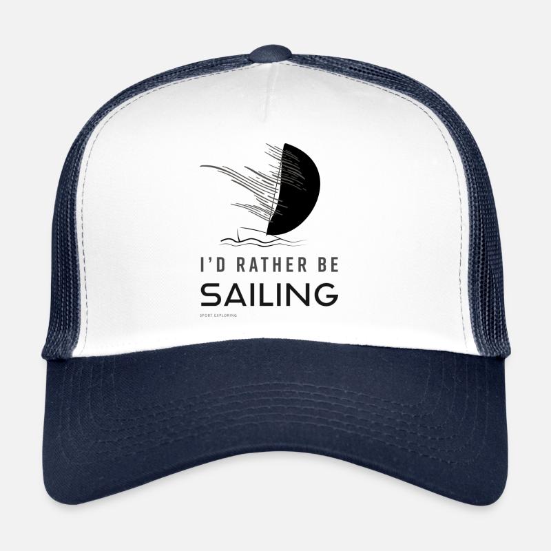 I`D RATHER BE SAILING T-shirt de voile - Gris foncé Casquette trucker 