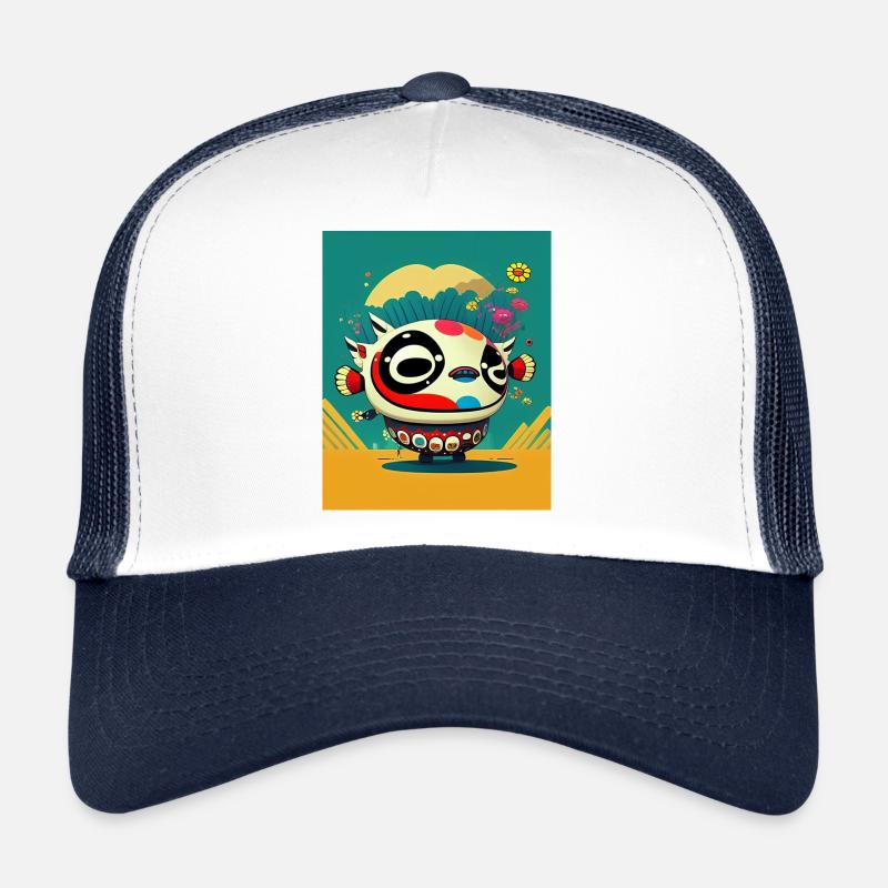 Japan 3d Art - Trucker Cap - Weiß/Navy