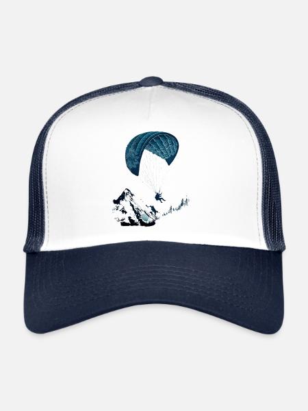 Pure action! Paragliders in the clouds - Trucker Cap - white/navy - Front