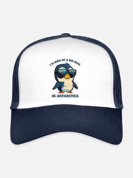 Penguin Big Deal en Antarctique - Casquette trucker  - blanc/marine - Devant