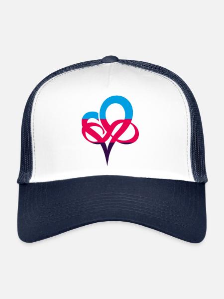 Polyamory Flag Infinity Heart Infinity Heart - Trucker Cap - white/navy - Front