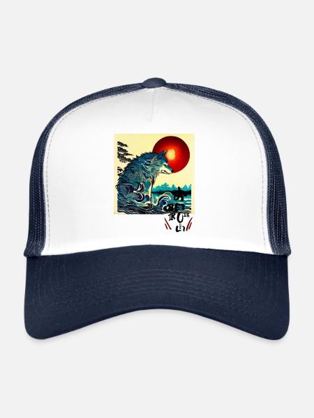 Wolf - Trucker Cap - white/navy - Front