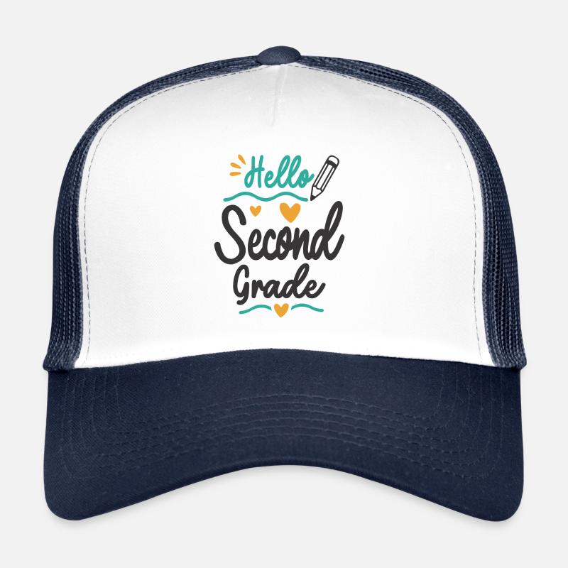 Hello Second Grade Back To School Teacher Student Trucker Cap