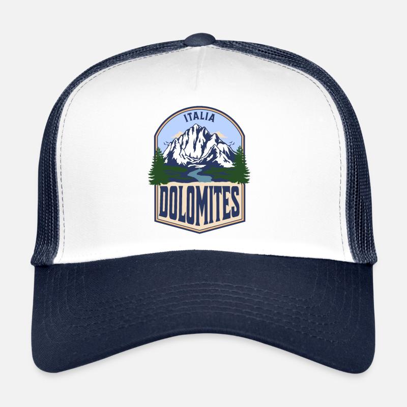 Dolomites Italy Vintage Mountain - Trucker Cap - white/navy