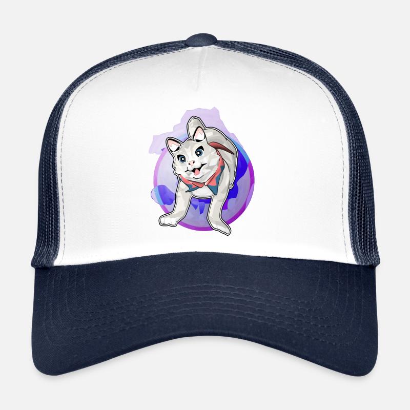 Halstuch-Katze vor buntem Hintergrund Trucker Cap