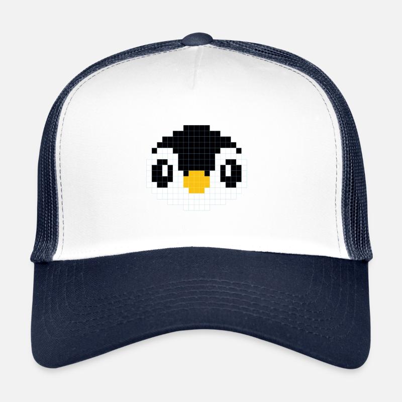 Tête de pingouin pixélisée Casquette trucker 