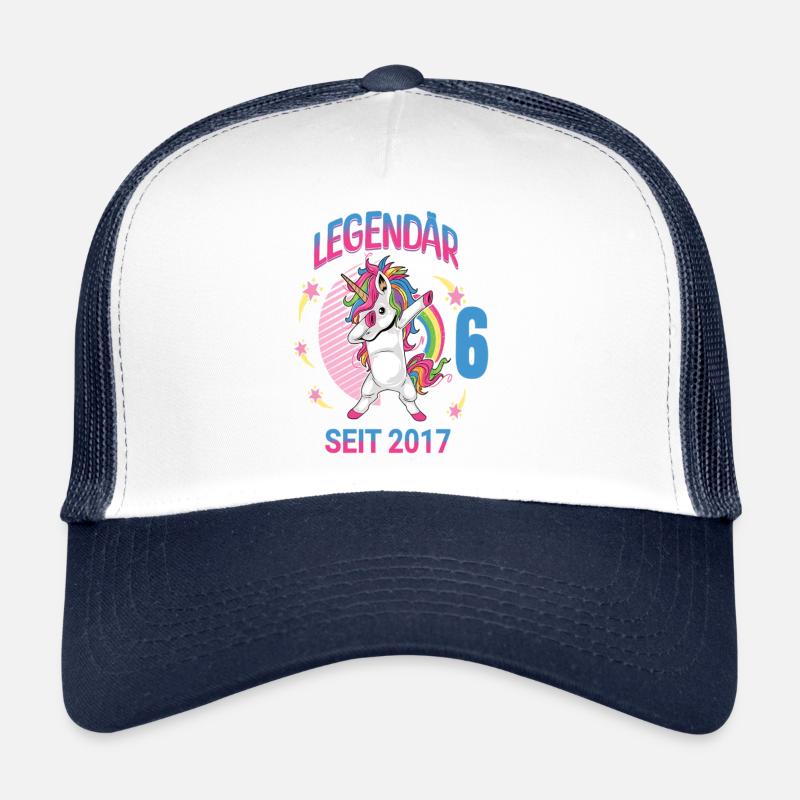 Einhorn 6. Geburtstag Geburtstagskind Legendär - Trucker Cap - Weiß/Navy