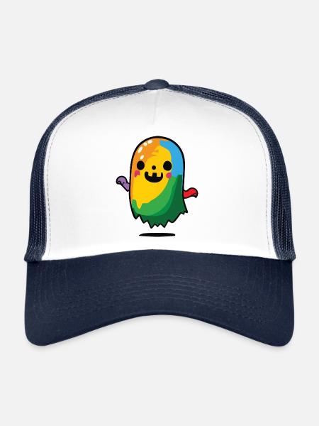 Cute Ghost / Halloween - Trucker Cap - white/navy - Front