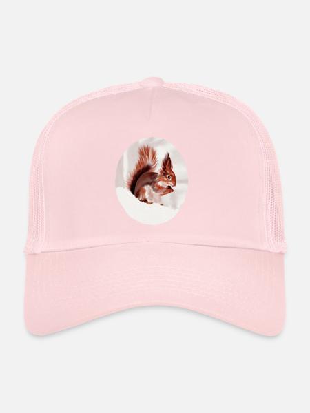 Écureuil - Casquette trucker  - rose pâle - Devant