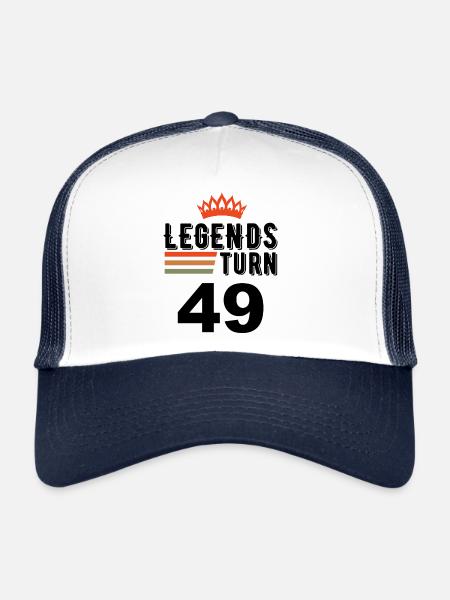 49 Birthday, Legends turn 49 - Trucker Cap - white/navy - Front