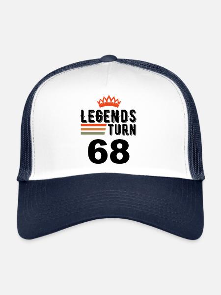68 Birthday, Legends turn 68 - Trucker Cap - white/navy - Front