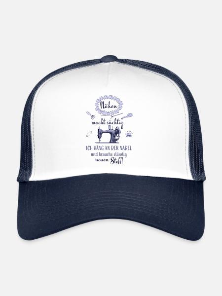 La couture est addictive Couturière couturière couturière - Casquette trucker  - blanc/marine - Devant