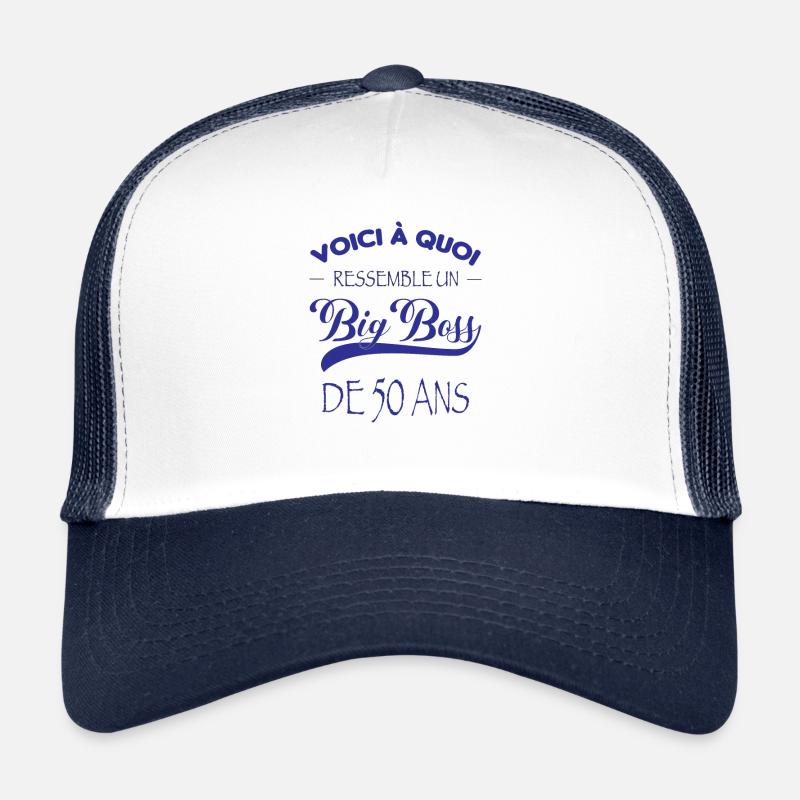 Bigboss de 50 ans - Casquette trucker - blanc/marine
