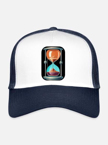 Sanduhr Sand Uhr hourglass abstrakt Stundenglas - Trucker Cap - white/navy - Front