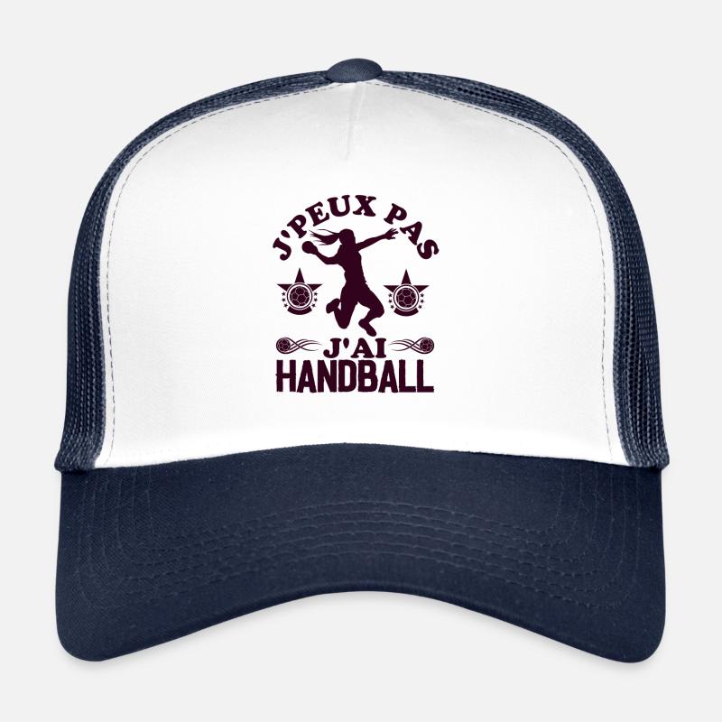 Joueuse de handball humour 2 - Casquette trucker  - blanc/marine