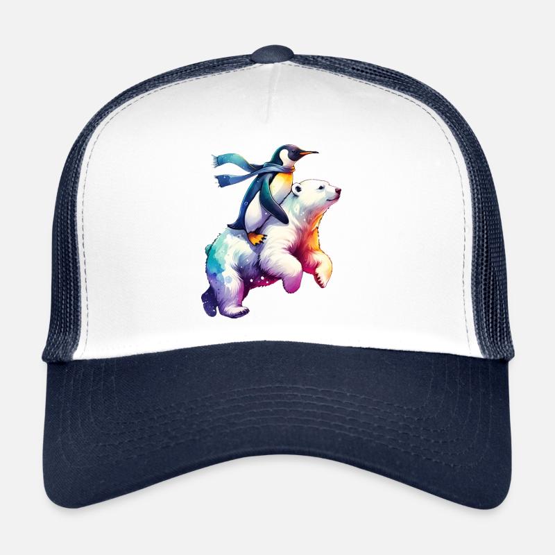 Drôle de cadeau pingouin et ours polaire Casquette trucker 
