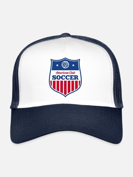 American Club Soccer Retro Fussball Logo - Trucker Cap - white/navy - Front