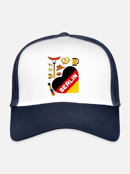 Berlin - Casquette trucker  - blanc/marine - Devant