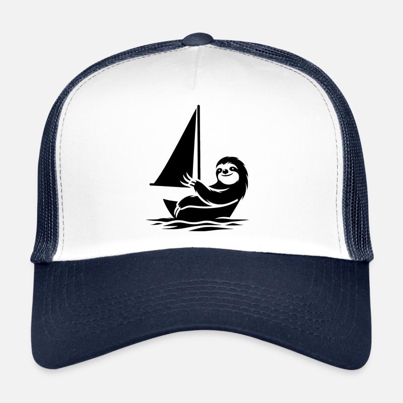 Minimalist Sailing Dinghy Sloth Summer Trucker Cap
