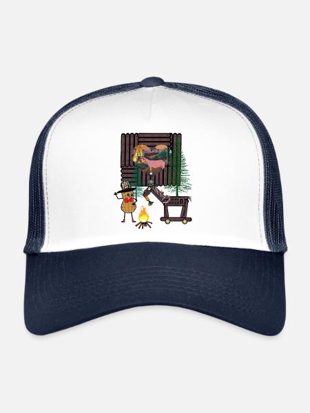 Wild West Peanut Western Horse Chevaux - Casquette trucker  - blanc/marine - Devant