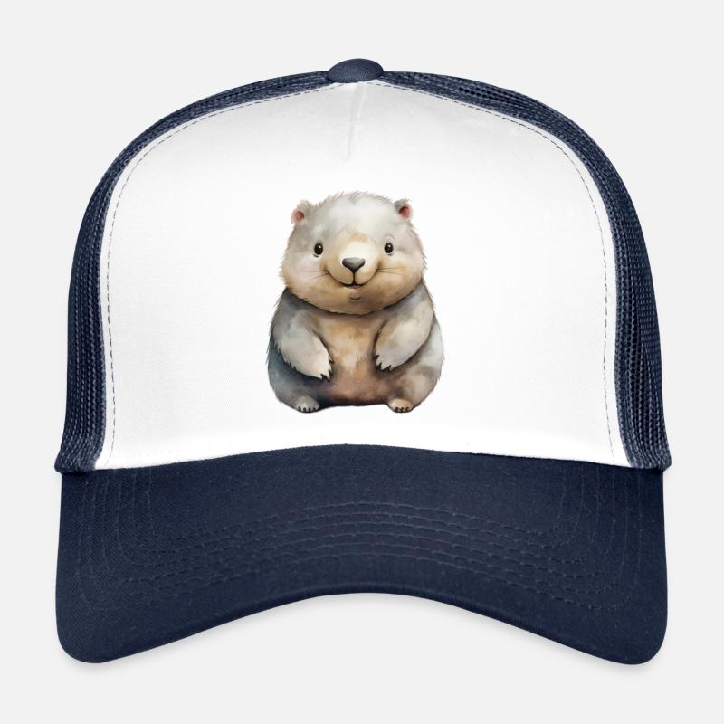 Wombatklasse Klassentier Wombat - Trucker Cap - Weiß/Navy