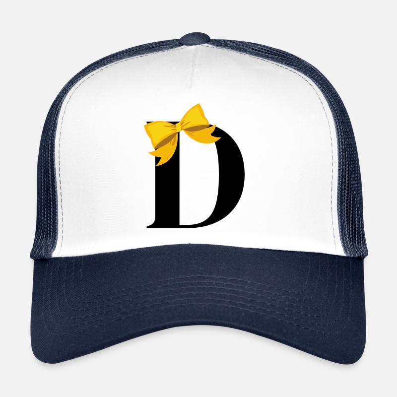 Buchstabe d gelber Knoten Trucker Cap