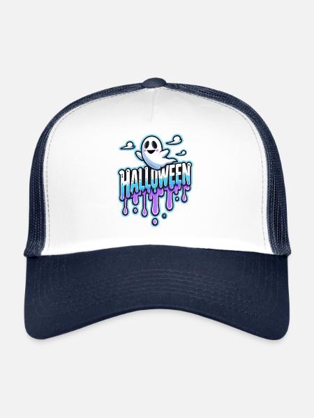 Helloween Geist Spooky Ghost Party Gespennst - Casquette trucker  - blanc/marine - Devant