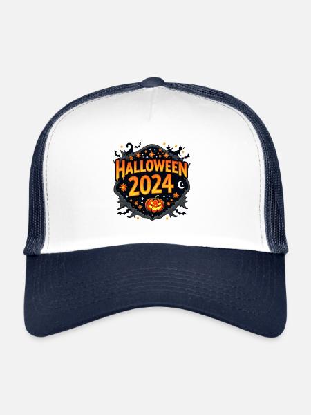 Retro Halloween - Trucker Cap - white/navy - Front
