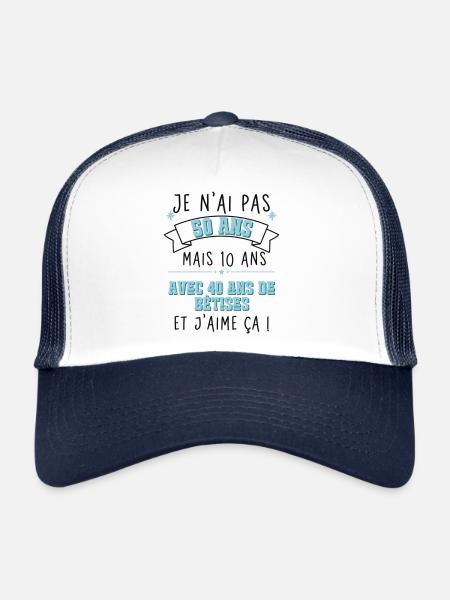 50 years - 50 years anniversary humor - Trucker Cap - white/navy - Front
