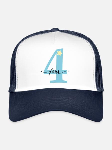 4th Birthday Four Years - Trucker Cap - white/navy - Front