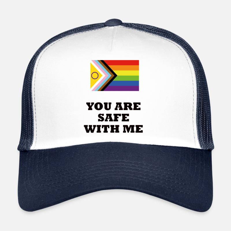 ESPACE SÛR LGBTQ vous êtes en sécurité avec moi Casquette trucker 
