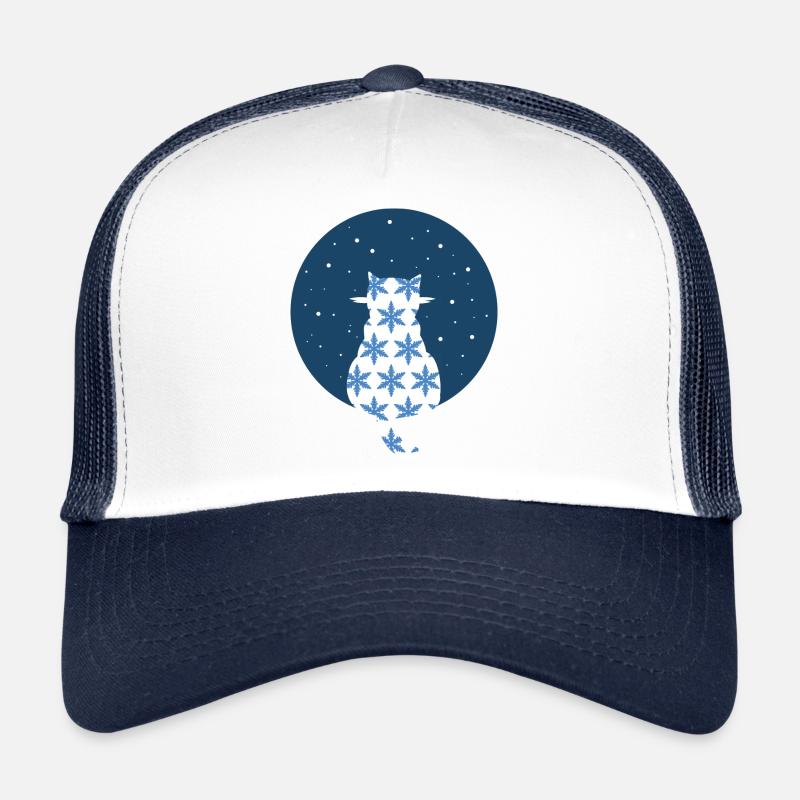 Chat regardant les flocons de neige Casquette trucker 