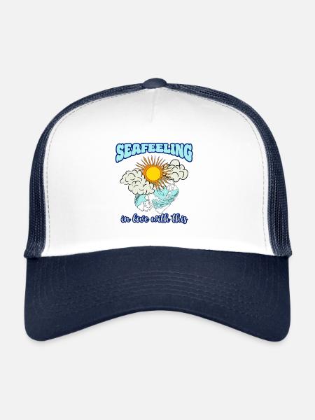 Seafeeling amoureux de cela - Casquette trucker  - blanc/marine - Devant