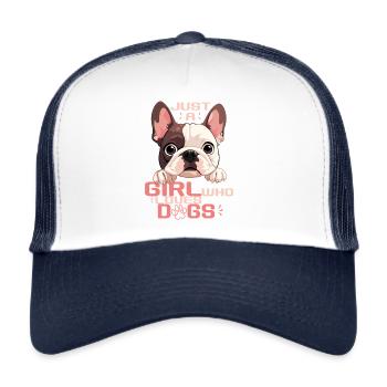 just a girl who loves dogs - Trucker Cap - Weiß/Navy - Vorne