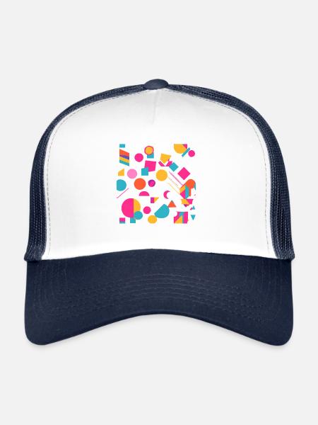 Couleurs vives - Casquette trucker  - blanc/marine - Devant