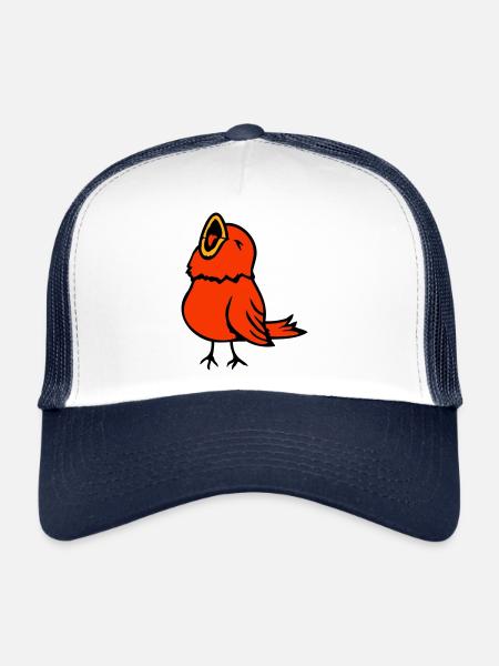 Budgie, songbird, sparrow, bird, chirp, cute - Trucker Cap - white/navy - Front