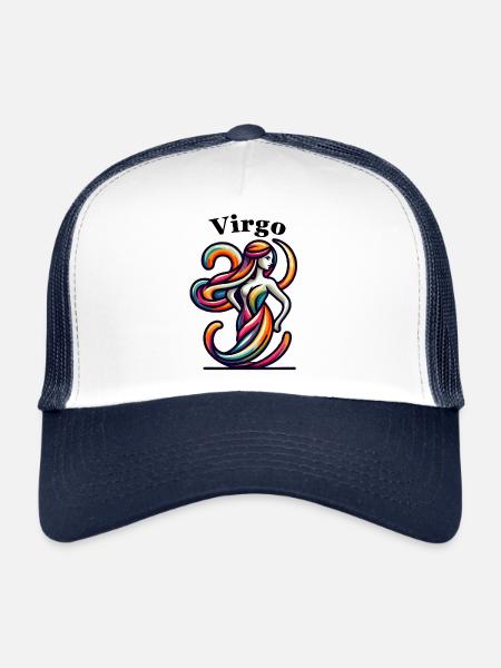 Vierge Vierge coloré - Casquette trucker  - blanc/marine - Devant