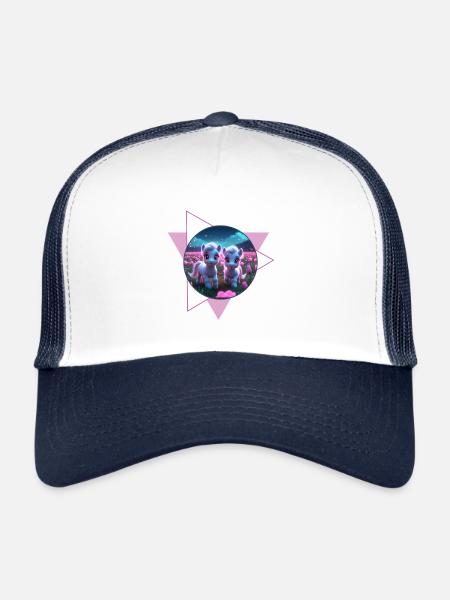 Two cute ponies - Trucker Cap - white/navy - Front
