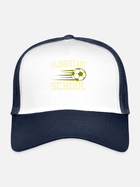 Funny Elementary Completed Soccer Vibe - Trucker Cap - white/navy - Front
