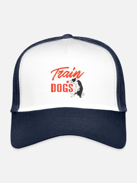 Je veux juste dresser des chiens d’accord Drôle Canine Pride - Casquette trucker  - blanc/marine - Devant