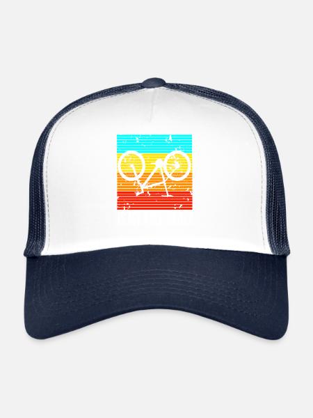 Is My Bike Okay Drôle Crash Cycliste Rétro - Casquette trucker  - blanc/marine - Devant