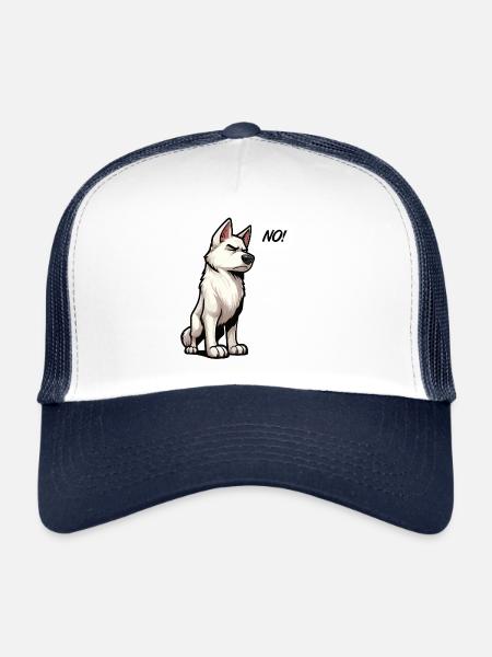 Pas de bergers blancs, bergers bergers - Casquette trucker  - blanc/marine - Devant