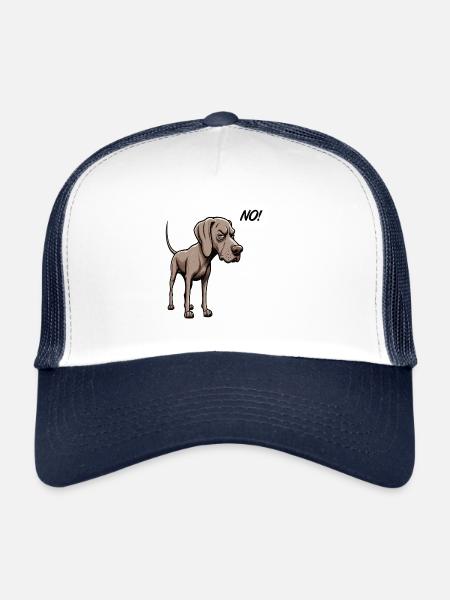 Pas de Weimaraner Weimaraner Amoureux Weimaraner Weimaraner Chien - Casquette trucker  - blanc/marine - Devant