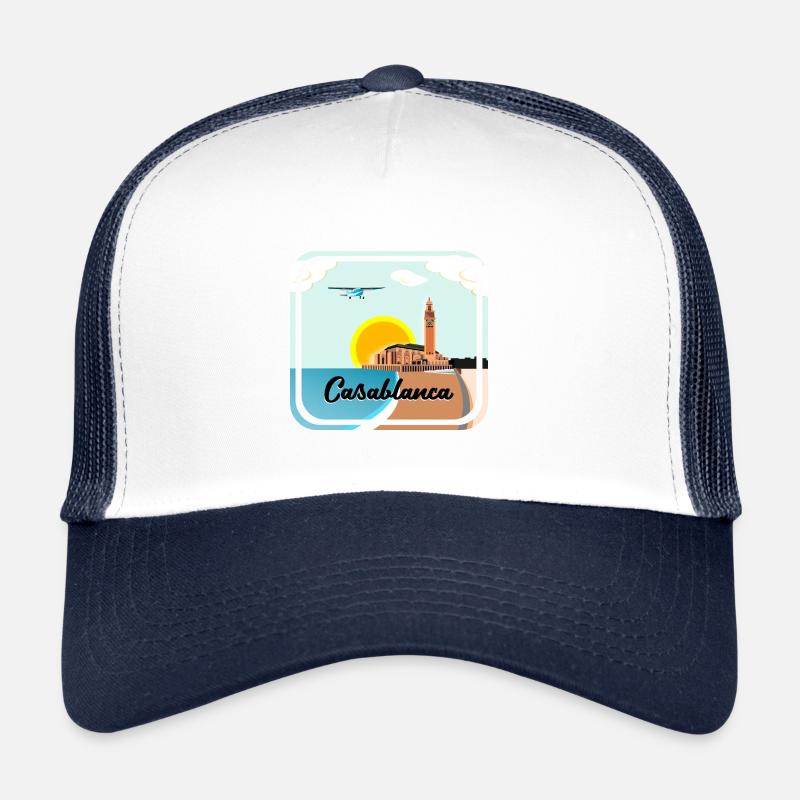 Casablanca Morocco - Trucker Cap - Weiß/Navy