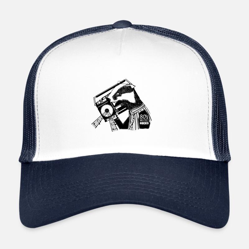 Badger with a boombox - Trucker Cap - Weiß/Navy