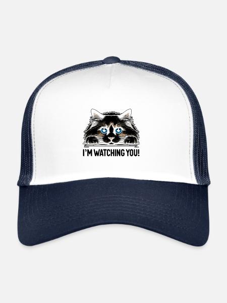 Je te regarde Ragdoll Cat Lover Ragdolls Cats - Casquette trucker  - blanc/marine - Devant