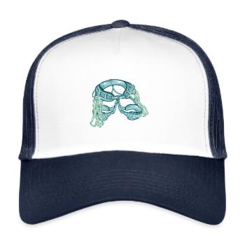 Klettergurt mit Expressschlingen - Trucker Cap - Weiß/Navy - Vorne
